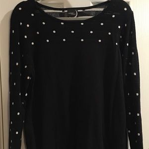 August moon simple polka dot sweater